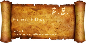 Petrus Edina névjegykártya